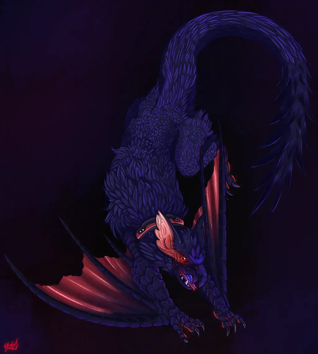 A fullbody drawing of a nargacuga.